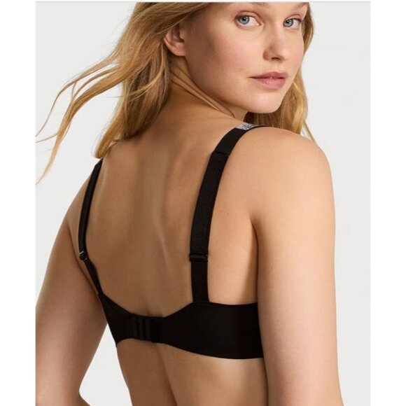 VICTORIA’S SECRET BLACK Very Sexy PUSH UP UNDERWIRE BRA SZ 36DD BLING - Picture 2 of 7